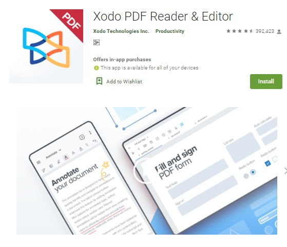 Aplikasi Xodo Docs PDF
