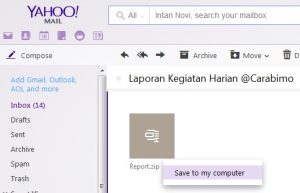 Cara Download Lampiran Yahoo Lewat PC