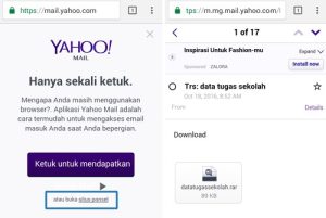 Menggunakan aplikasi Android Yahoo Mail