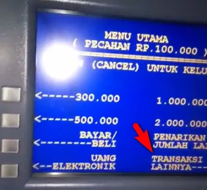 dashboard mesin ATM mandiri